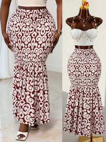 Xyvia Đầm nữ cao cấp màu đỏ tía và trắng, thiết kế dáng đuôi cá, thắt eo, thanh lịch, phong cách boho chic, thích hợp cho lễ hội miền Tây, thích hợp cho Ngày động, Lễ Phục sinh, du lịch, kỳ nghỉ, phong cách đường phố, thiết kế thời trang thiết yếu mùa xuân/hè, đầm nữ đa năng, thanh lịch. - Nhiều màu - Xem 1