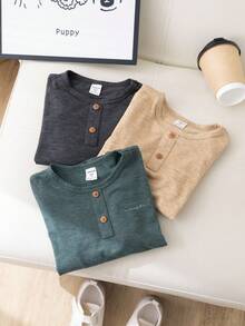 Áo thun dài tay cổ tròn rộng rãi, thoải mái cho bé trai tuổi teen, nhiều chiếc (gói 10 chiếc) - Nhiều màu - Xem 7