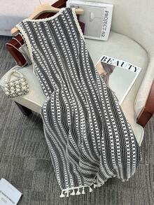 GlowEve CURVE Đầm hè cỡ lớn kiểu dáng thường ngày mới, phù hợp cho tiệc tùng, tụ họp, dạo phố, phong cách Trung Hoa, nghỉ dưỡng, ngày lễ Thánh Patrick, lễ Phục Sinh, ngày lễ Tình nhân, Giáng sinh, Lễ Tạ ơn. Chất liệu mềm mại, rộng rãi, thoải mái, đa năng, tôn dáng, thích hợp cho mùa xuân/hè, ngày Quốc khánh. - màu đen - Xem 2