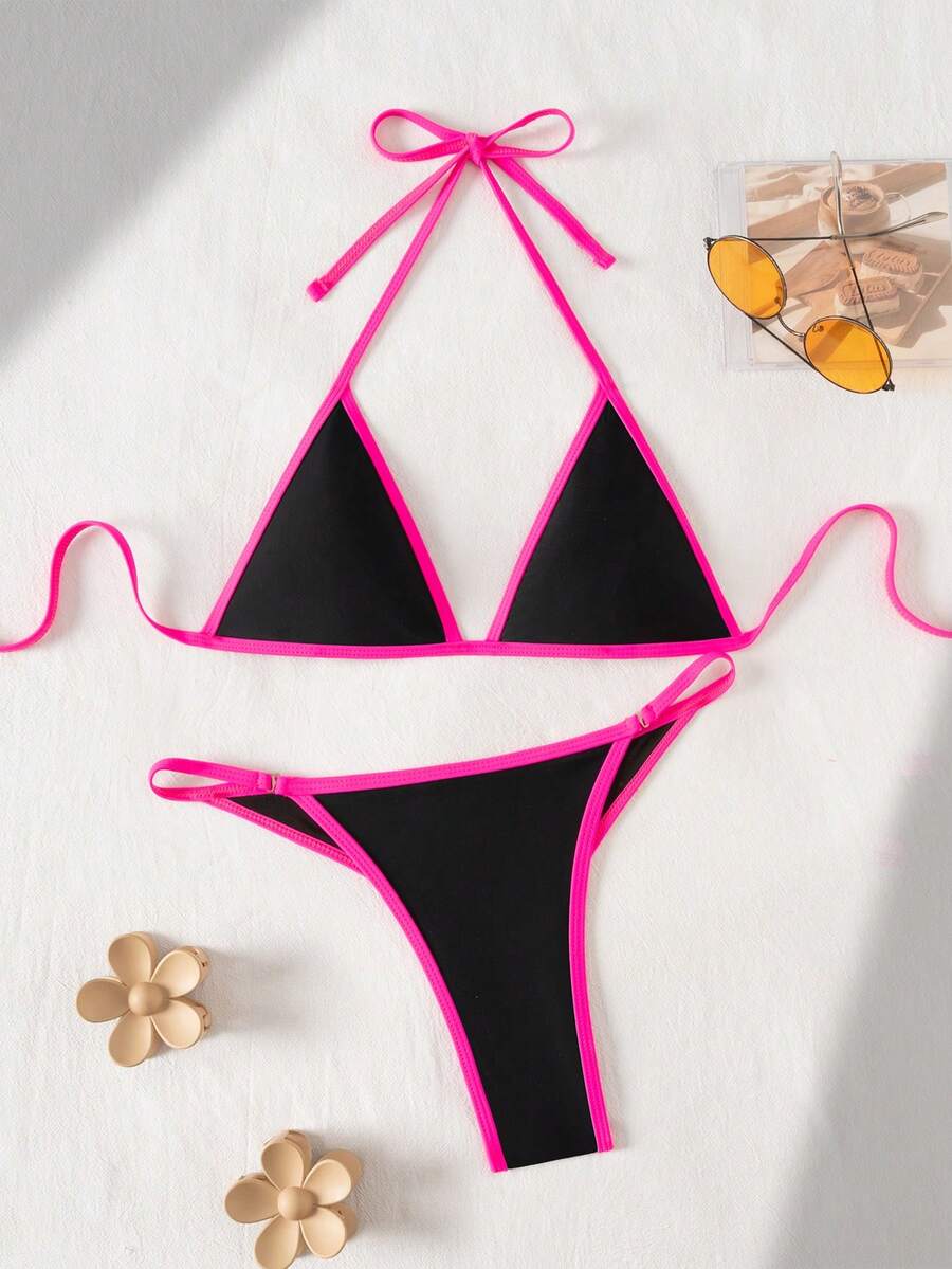 Swim SXY Women's 2 Pieces Bikini Set Set, Fashionable Sexy Beach Holiday Party Bikini Swimwear - Black - View 1