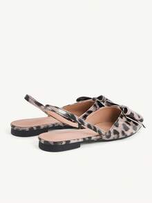 CUCCOO CHICEST 女士时尚蝴蝶结通勤办公优雅尖头平底鞋 - 棕色 - 查看 4