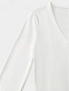 SHEIN PETITE Petite Women's Casual Tie-Front Cardigan, Versatile For Early Spring - White - View 3