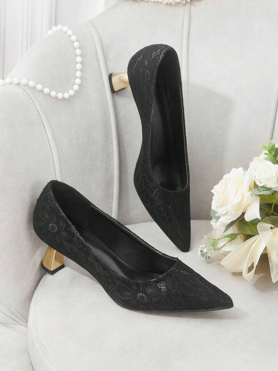 CUCCOO HITCHD Women's Pointed Toe Elegant Commuter High Heels - Black - View 1