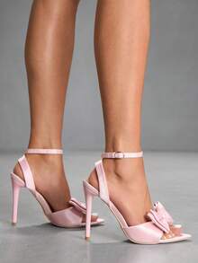CUCCOO SZL Sandal Wanita Modis Berwarna Putih Transparan PVC Bening dengan Hak Kristal, Sandal Hak Sedang Ujung Persegi untuk Perjalanan, Kencan, Pesta, Liburan, Pernikahan, Sepatu Musim Semi - Merah muda 19 - View 7