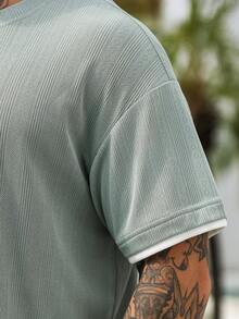 VENTUSAIL 男士休闲两件套 - 短袖T恤和短裤 - 綠色 - 查看 6