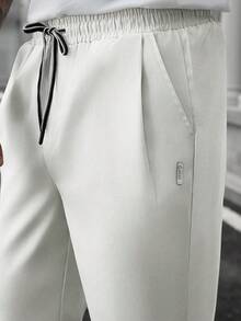 Manfinity CasualCool 男士休闲百搭米色长裤 - 米色 - 查看 4