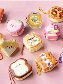 1/4pcs Stress Relief Memo Pad, Cute Dessert & Beverage Game Series Mini Notebook With Hanging Decoration, Adorable Portable Design, Office/School Student Gift, Back To School Supplies - Multicolor - View 6