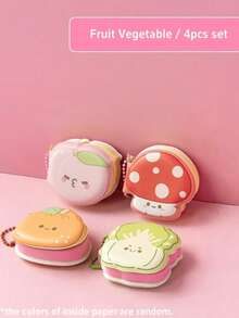 1/4pcs Stress Relief Memo Pad, Cute Dessert & Beverage Game Series Mini Notebook With Hanging Decoration, Adorable Portable Design, Office/School Student Gift, Back To School Supplies - Multicolor - View 14
