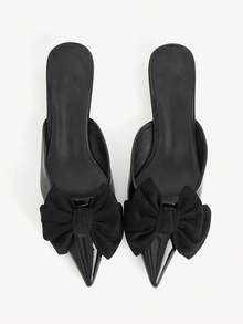 CUCCOO CHICEST Ballet Lace-Up Straps Pointed Kitten Heel Stiletto High Heels Small Shoes Leather Shoes - Black - View 1