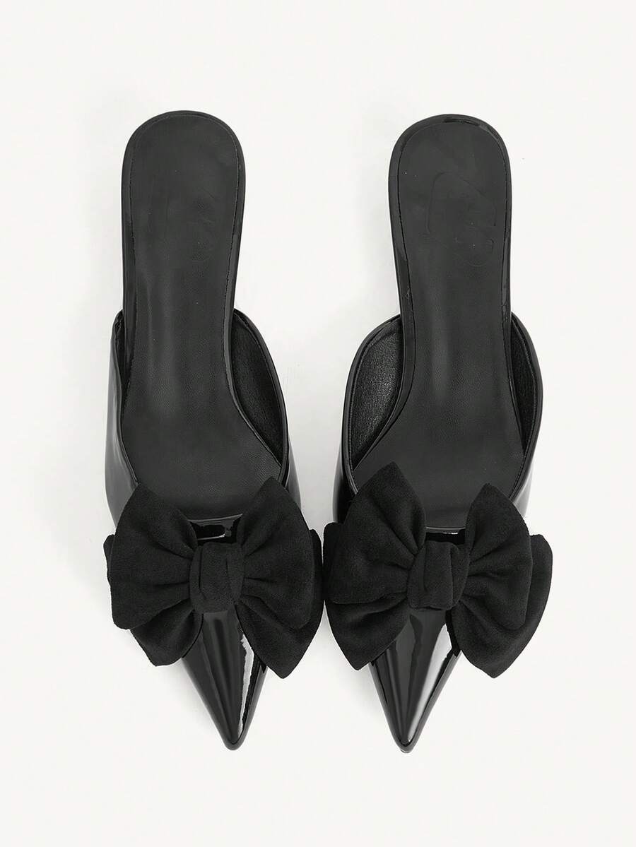 CUCCOO CHICEST Ballet Lace-Up Straps Pointed Kitten Heel Stiletto High Heels Small Shoes Leather Shoes - Black - View 1