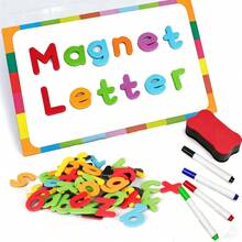 MINKOJA 114/234 Pieces Back To School Season Magnetic Alphabet Double-Sided Panel, Upper And Lower Case Foam Letters ABC Fridge Magnet, Educational Toy Set Classroom Children To Learn Spelling, With Magnetic Board And Storage Box - Multicolor - View 4