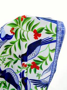 Swim Oasis Women's Summer Beach Bird Pattern Fashion Bikini Set With Coverup And Skirt,2026 Spring/Summer New Women's Swimwear Beach Vacation Collection: Elegant, Romantic, Sexy, And Sweet; Simple, Casual, And Versatile; Featuring A Bow-Tie Bikini, Removable Cup Pads, And Vibrant Holiday-Themed Colorful Prints. Perfect For Summer Outings, Beach Vacations, Island Getaways, Sunbathing, Road Trips, Cruise Ship Banquets, Afternoon Tea, Candlelight Dinners, Romantic Dates, Private Parties, Everyday Wear, Casual Style, And Even Music Festivals. A Must-Have Swimsuit For A Cool Summer Beach Trip! Women S Beach Outfits Sets For Women Summer Woman Summer Outfits Summer Outfit For Women Pool Outfits For Woman - Blue and White - View 13