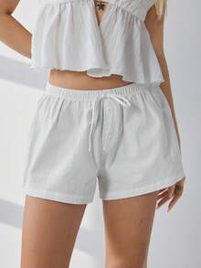 HautHeat Women's Striped Tie-Waist Pajama Shorts - Multicolor - View 8