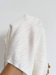 Soleia Nouveau body sexy à encolure en V avec décoration d'étoile de mer en métal, bretelles à lacets. Accessoires en métal, décoration de coquillage. Parfait pour les vacances à la plage, style bohème, boho, vacances, vintage, plage, croisière - Blanc - Voir 8