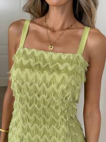 Easowa 绿色镂空碎花迷你连衣裙，适合浪漫假期、派对、音乐节等场合。 - 綠色 - 查看 5