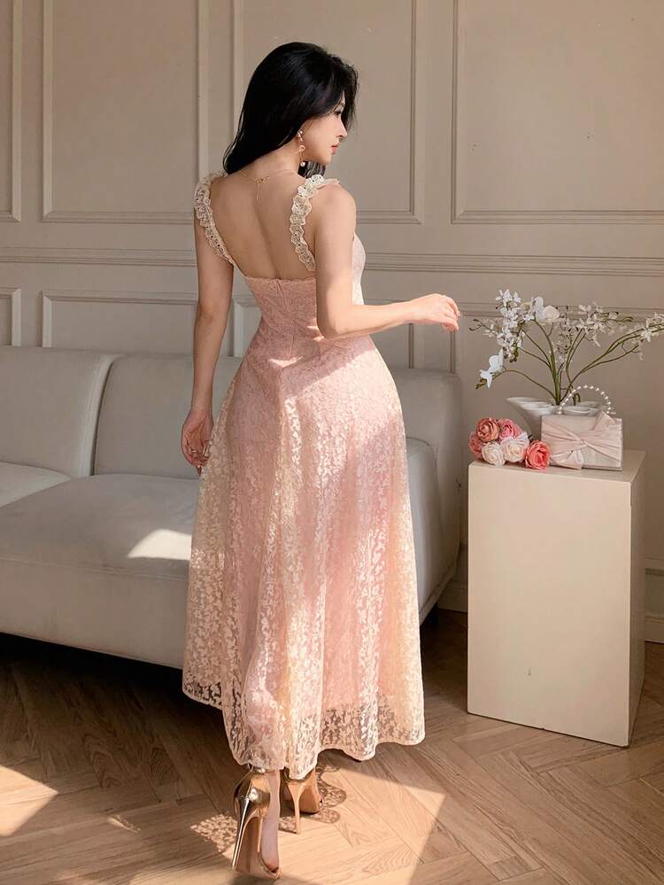 Women's Elegant Lace Slip Dress, Suitable For Spring And Summer, Ideal For Festive Occasions Sun Dresses For Women