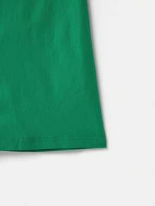 lacRébo 绿色迷你裙，配同色腰带，秋冬复古风 - 綠色 - 查看 10