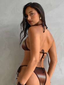 Aloruh 女士夏季新款扎染印花比基尼套装，性感派对音乐节炫彩贝壳装饰女士泳装，女士海滩度假装 - 彩色 - 查看 3