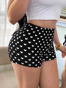 SHEIN SXY Sexy Polka Dot Print Micro Shorts - Multicolor - View 4