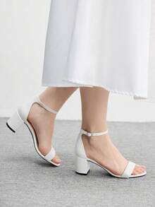 CUCCOO BIZCHIC 女士搭扣设计优雅高跟凉鞋，适合日常穿着 - 白色 - 查看 2