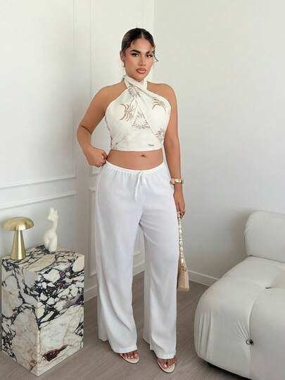 Maria Perezxox 女士无袖露背吊带刺绣上衣，复古时尚，适合圣诞节、新年、感恩节、优雅派对、冬季、毕业典礼、舞会、奢华晚宴、夏季海滩等场合。