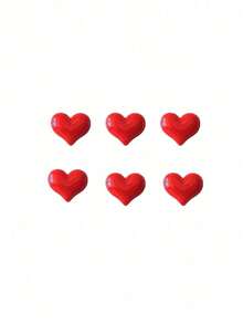 6Pcs 3D Heart Fridge Stickers, Cute Love Shape Home Kitchen Office Decor Accessories, Non-Magnetic Adhesive Decals, Gift For Friends - multicolor - View 10