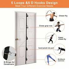 Door Resistance Band, No Drilling Or Installation Required, Home Gym Equipment Fitness Accessory, Portable Workout Equipment - Black - View 3