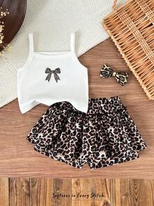 Cozy Pixies Baby Girl Fruit Print Camisole Top And Elastic Waist Shorts 2 Pieces Set - Multicolor - View 1