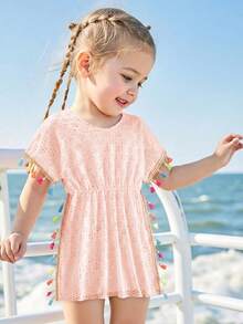 Áo khoác ren móc cho bé gái, váy tua rua nhiều màu sắc thời trang dễ thương, thích hợp cho mùa hè, đi biển, kỳ nghỉ. - Hồng - Xem 7