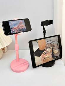 1PC Black Pink Adjustable 360 Rotation Desktop Phone Tablet Holder For Live Streaming Compatible With IPhone Android Phone Birthday Gift Phone Stand Accessories - Multicolor - View 5