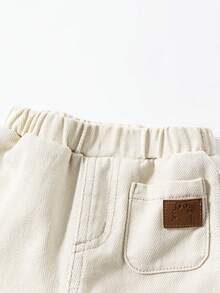 Quần short denim cạp chun co giãn, họa tiết phối màu, phong cách mùa hè cho bé trai. - Nhiều màu - Xem 5