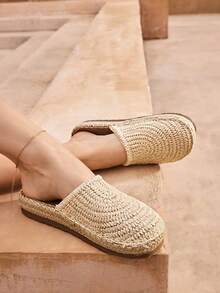 Styleloop Zapatos planos sin cordones para mujer, estilo bohemio, retro americano, bohemio, occidental, festival de música, atuendo de fiesta - Albaricoque - Ver 5