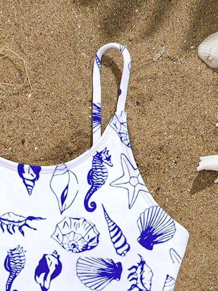 SHEIN Traje de baño de una pieza con espalda cruzada de secado rápido para niñas, traje de baño con correa ajustable de 8 a 14 años - Morado - Añade 4