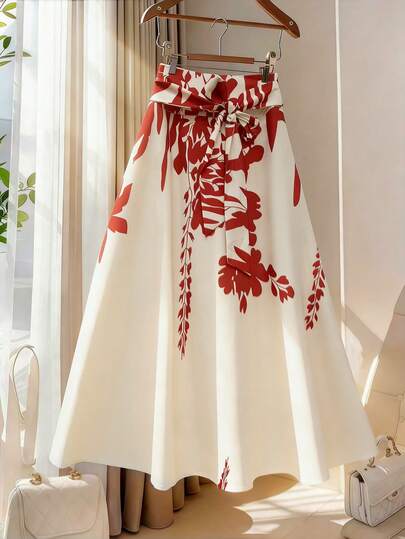 GlowEve CURVE Plus Size Women Floral Print Tie Waist Wrap Casual Dress, Vacation Style