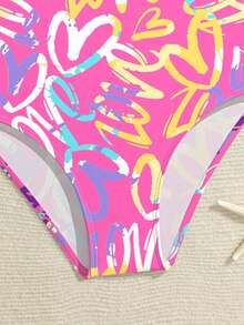 SHEIN 女童连体泳衣速干沙滩泳装，适合8-14岁女孩 - 淺粉色 - 查看 5