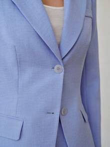MOTF PREMIUM CASUAL LAPEL COLLAR SLIM WAIST BLAZER - Blue - View 2