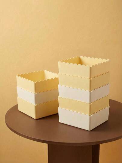 Joivida 1Pc Lace Cream-Style Storage Box – Multi-Use Organizer For Cosmetics Jewelry & Home