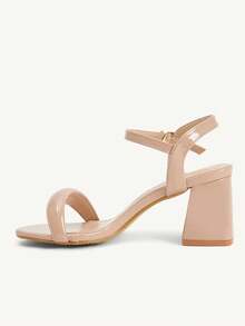 CUCCOO CHICEST Giày sandal nữ màu trơn, mũi tròn, gót dày. - Hồng - Xem 5