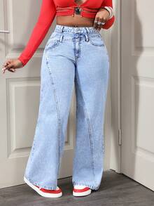 BamGleam Women's Casual Denim Jeans - Blue - View 5