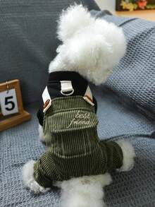 1 bộ quần áo cho thú cưng, phù hợp cho mèo và chó nhỏ, quần yếm 4 chân dễ thương - Quần yếm tình bạn - màu đen - Xem 2