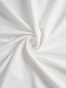 INAWLY Áo thun nữ cổ tròn tay ngắn in họa tiết tối giản, mặc thường ngày - trắng - Xem 4