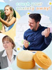 MINKOJA 1/2/3个装可捏捏食物减压玩具：彩色迷你面包捏捏球，慢回弹减压小玩意，逼真仿真面包面团球，可拉伸感官桌面玩具，缓解焦虑，办公室放松，家居装饰 | 送给家人和朋友的最佳礼物 - 彩色 - 查看 8