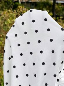 SHEIN Maternity Summer Casual Polka Dot Print Halter Neck Sleeveless Top - Black and White - View 7