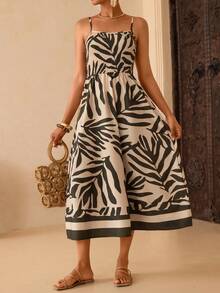 Women's Summer Vacation Floral Print Dress - Green - View 3