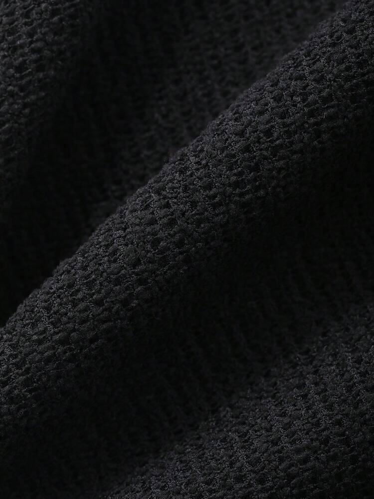 Women's Black Short Sleeve Casual Business Solid Color Minimalist T-Shirt, Suitable For Summer & Spring Oversized