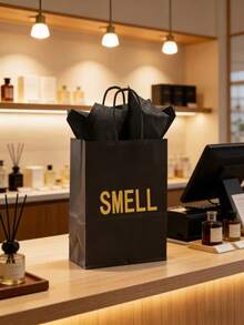 Sac cadeau noir 5 sens, convenant aux hommes et aux femmes, avec des anses en ruban et un emballage en papier fin. Convient pour des occasions telles que la Saint-Valentin, les mariages, les anniversaires, la Fête des Mères - noir - Voir 6
