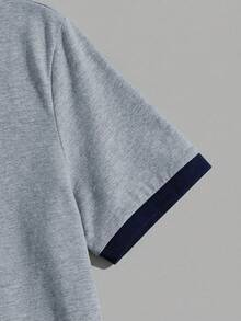 Manfinity Joysei 标准尺码男士灰色和藏蓝色袖口海星印花T恤 - 彩色 - 查看 6