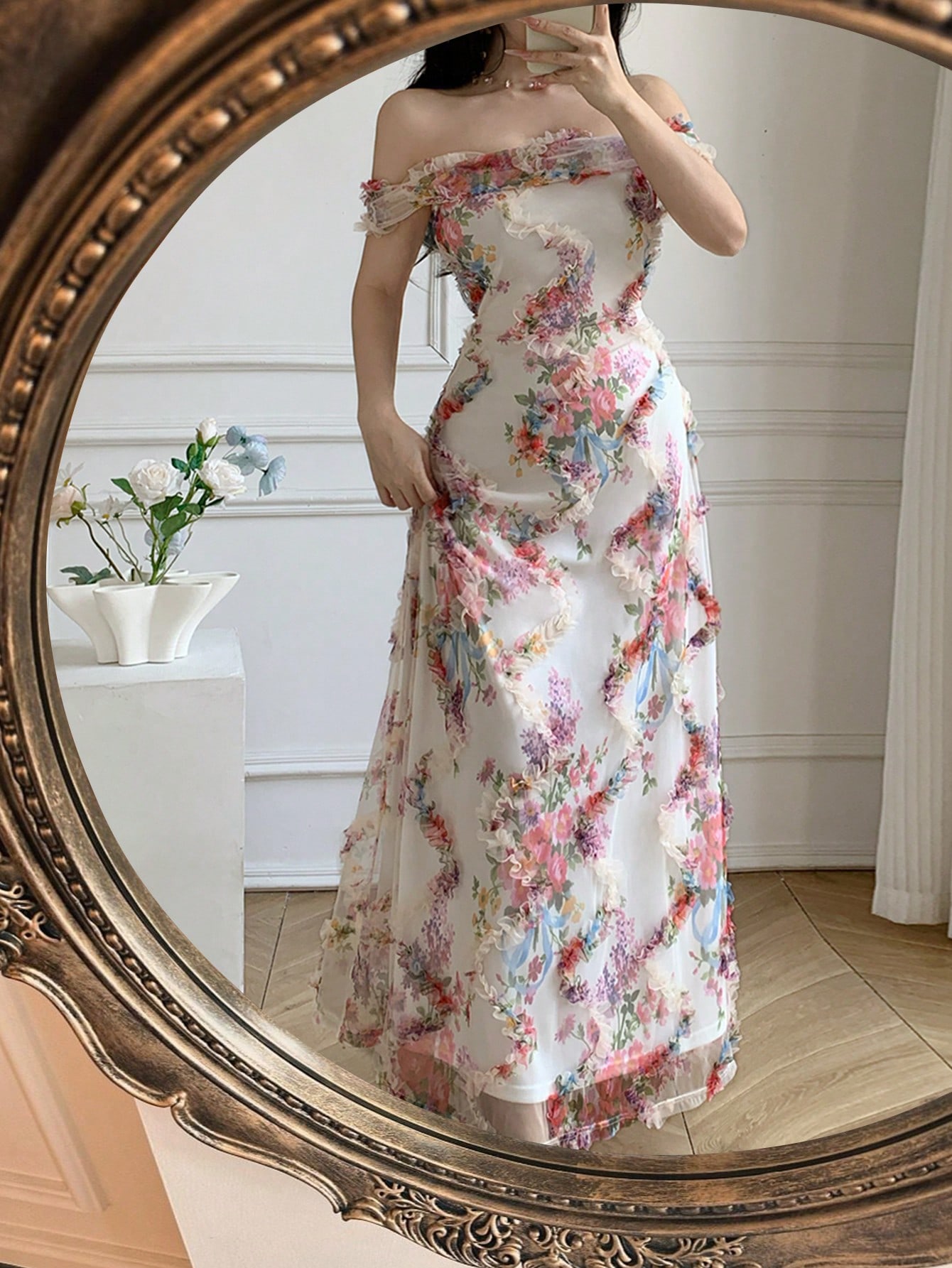 Celisse فستان نسائي أنيق بأكتاف مكشوفة وخصر مشدود...