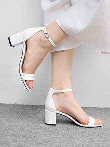 CUCCOO BIZCHIC 女士搭扣设计优雅高跟凉鞋，适合日常穿着 - 白色 - 查看 4