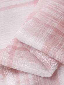 FRIFUL Áo sơ mi nữ cổ bẻ kẻ caro dáng casual, thích hợp mặc đi làm, mùa hè. - Hồng - Xem 4